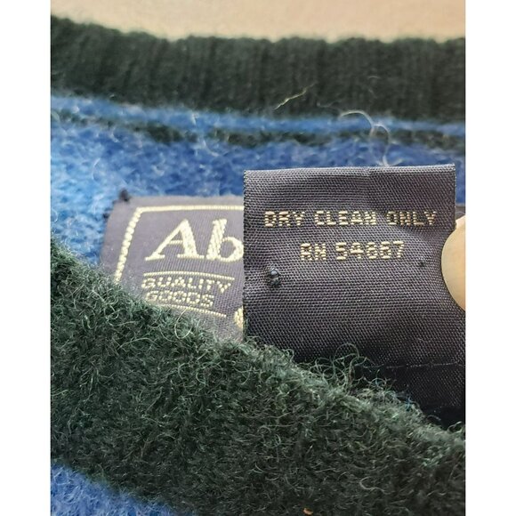 Abercrombie & Fitch 100% Wool Shetland Sweater Blue, Mens XL, Crew Neck NO HOLES - Picture 5 of 6